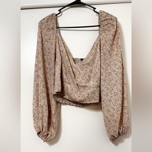 Shein plus size crop long sleeve shirt